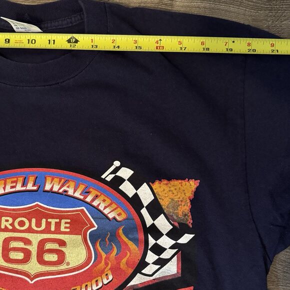 Vintage Darrell Waltrip NASCAR Shirt Sz L Route 66 Racing Double Sided Graphic - Picture 7 of 10